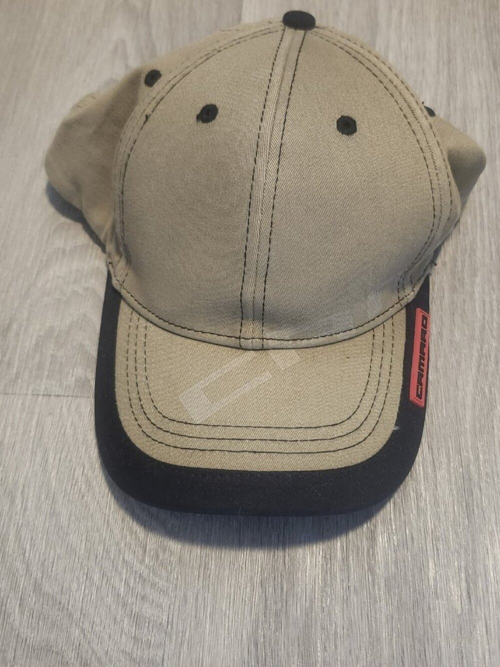Chevrolet Camaro Vintage Style Hat Tan Black Logo 100% Cotton One Size EUC